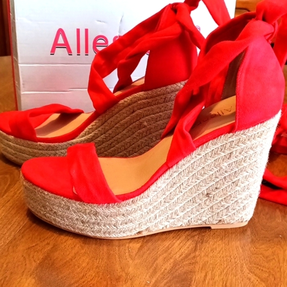 Allegra K Shoes - ALLEGRA K Wedge Shoes. Size 9 Bright Red